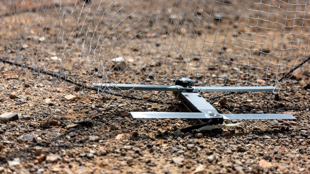 PHOTO: U.S. Marines with 1st Battalion, 3d Marines, train with a Switchblade 300 10C system as part of Service Level Training Exercise 1-22 at Marine Corps Air Ground Combat Center Twentynine Palms, Calif., on Sept. 24, 2021.