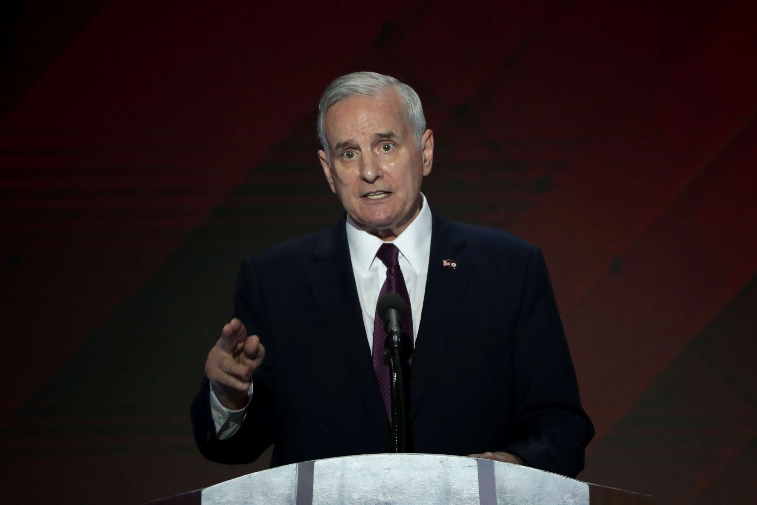 PHOTO: Minnesota Governor Mark Dayton delivers remarks on the fourth day of the Democratic National Convention at the Wells Fargo Center, July 28, 2016, in Philadelphia.