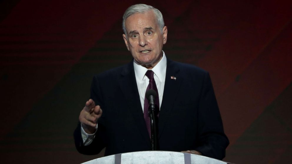 Minnesota Governor Mark Dayton delivers remarks on the fourth day of the Democratic National Convention at the Wells Fargo Center, July 28, 2016, in Philadelphia.
