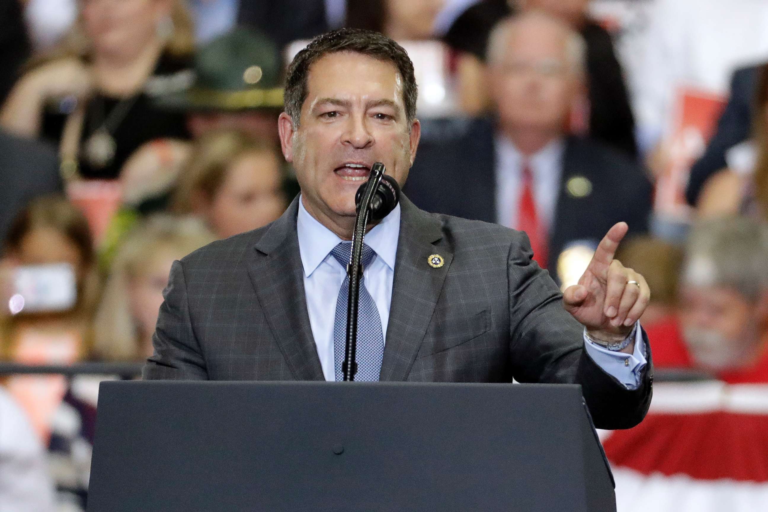 PHOTO: Tennessee State Senator Mark Green, R-Clarksville, speaks at a rally in this May 29, 2018 file photo in Nashville.