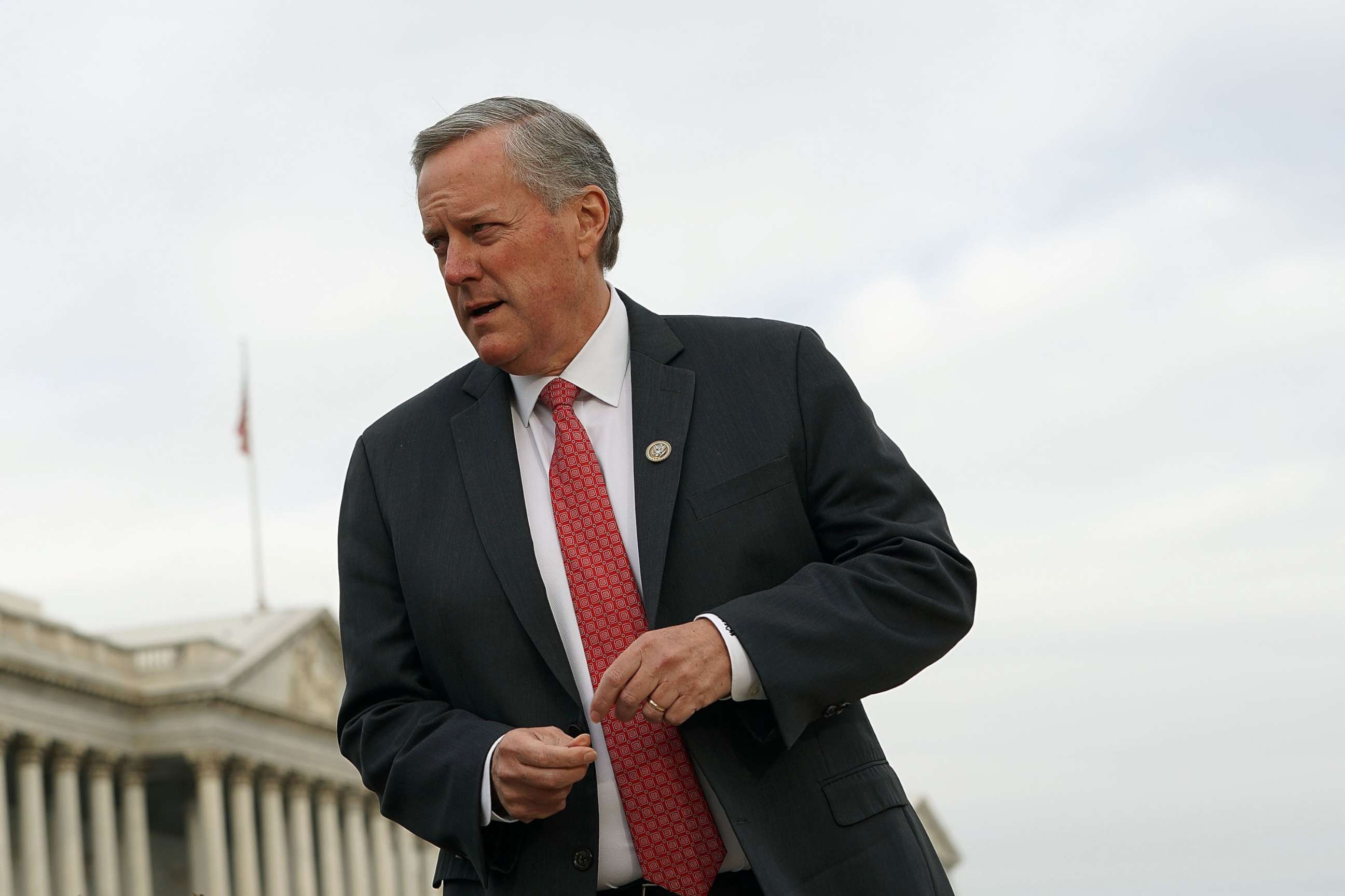 PHOTO: Rep. Mark Meadows arrives at a news conference in front of the Capitol, Dec. 6, 2017, in Washington.