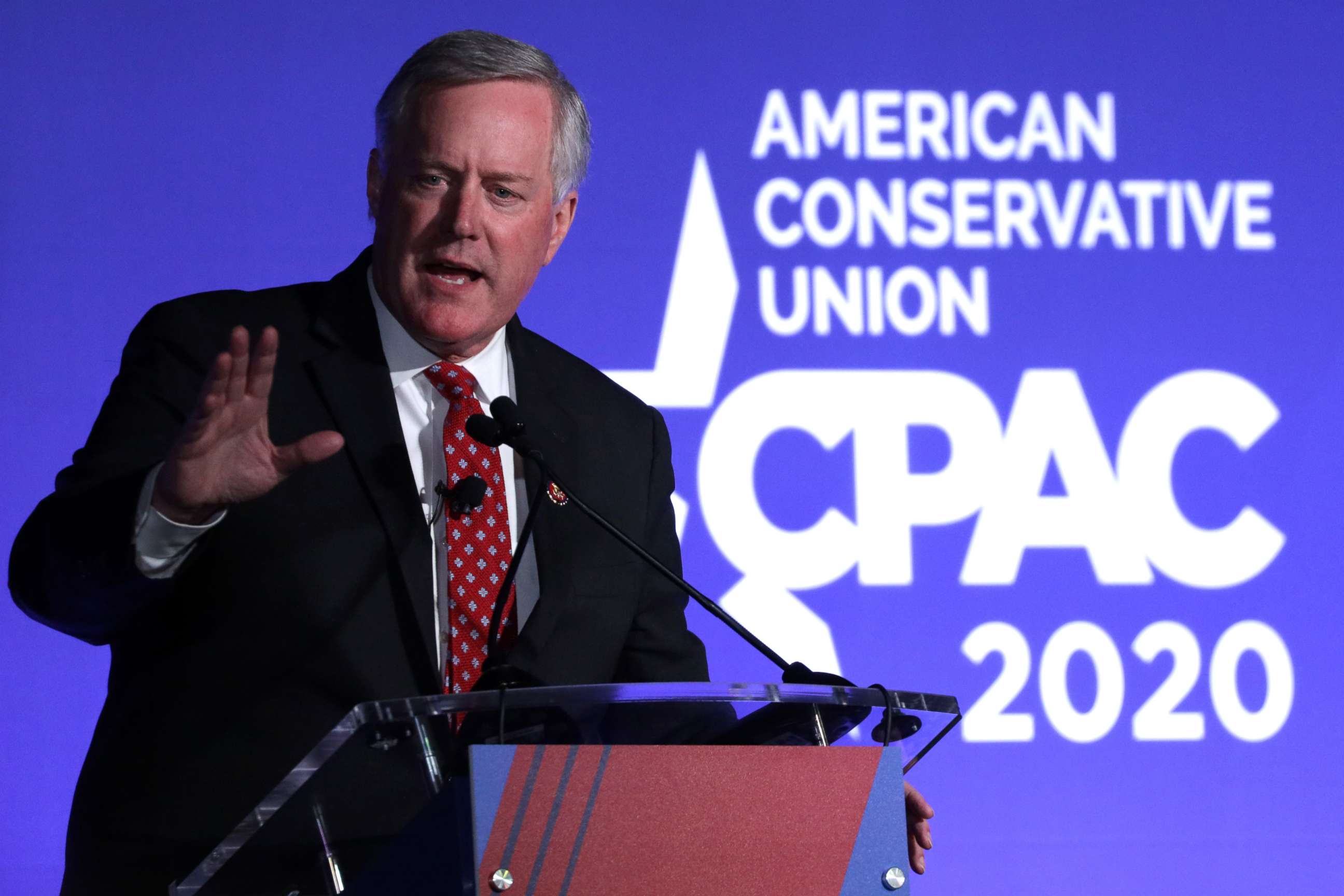 PHOTO: U.S. Rep. Mark Meadows, R-N.C., speaks during the CPAC Direct Action Training at the annual Conservative Political Action Conference at Gaylord National Resort & Convention Center Feb. 26, 2020, in National Harbor, Md.