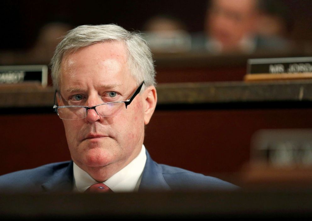 PHOTO: Mark Meadows listens to testimony during a joint hearing with the House Judiciary and the House Oversight and Government Reform on Capitol Hill in Washington, June 19, 2018.