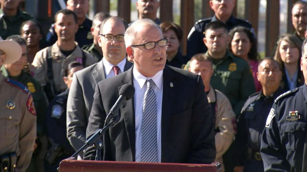 PHOTO: Customs and Border Protection Acting Commissioner Mark Morgan holds a press conference in El Paso, Texas, Oct. 30, 2019.
