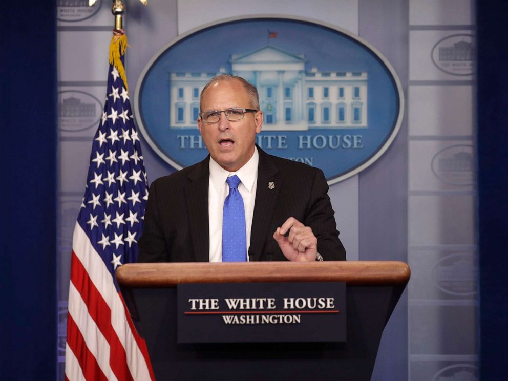 PHOTO: Acting Commissioner of Customs and Border Protection Mark Morgan speaks during a briefing at the White House, Oct. 8, 2019, in Washington, D.C.