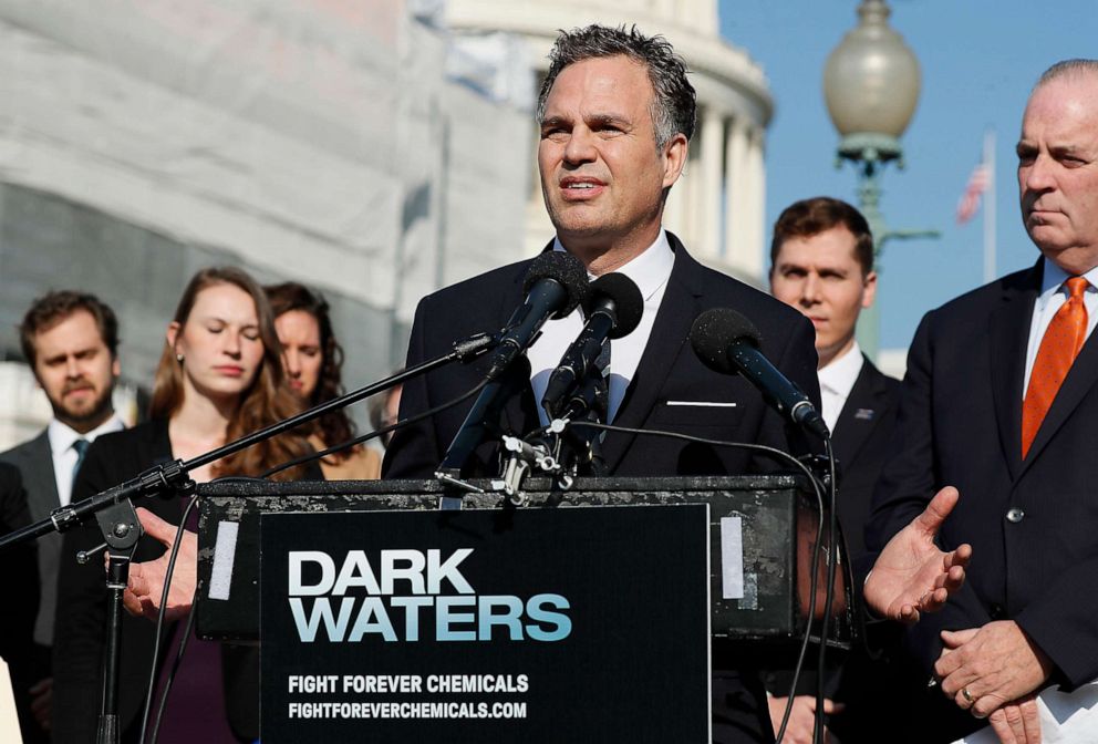 PHOTO: Actor and activist Mark Ruffalo speaks at the Fight Forever Chemicals Campaign kick off event on Capitol Hill in Washington, Nov. 19, 2019.