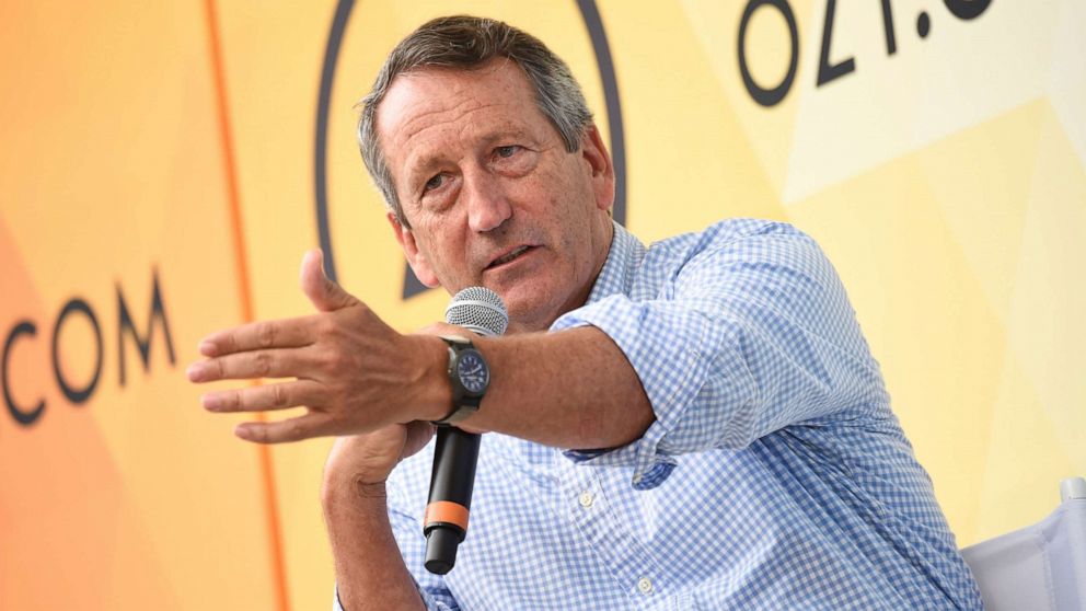 PHOTO: In this July 21, 2018, file photo, Republican politician Mark Sanford speaks at OZY Fest in Central Park in New York.