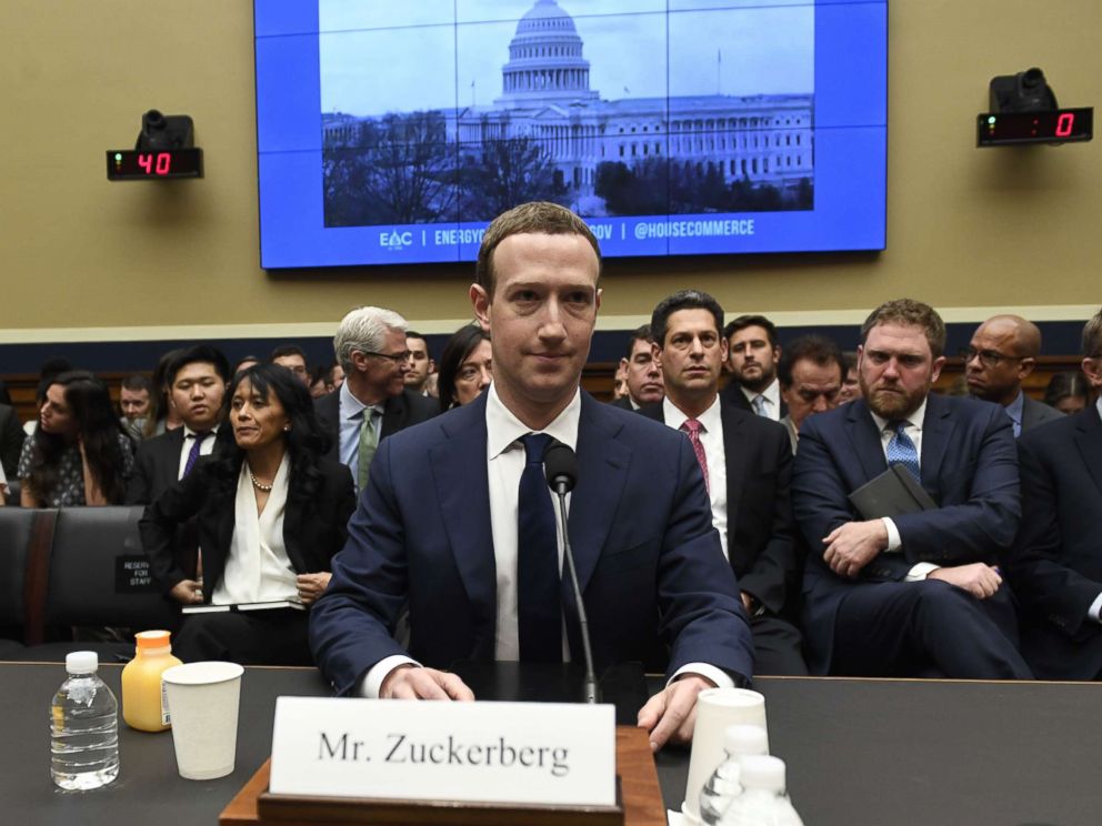 PHOTO: Facebook CEO and founder Mark Zuckerberg testifies during a U.S. House Committee on Energy and Commerce hearing about Facebook on Capitol Hill in Washington, D.C., April 11, 2018.