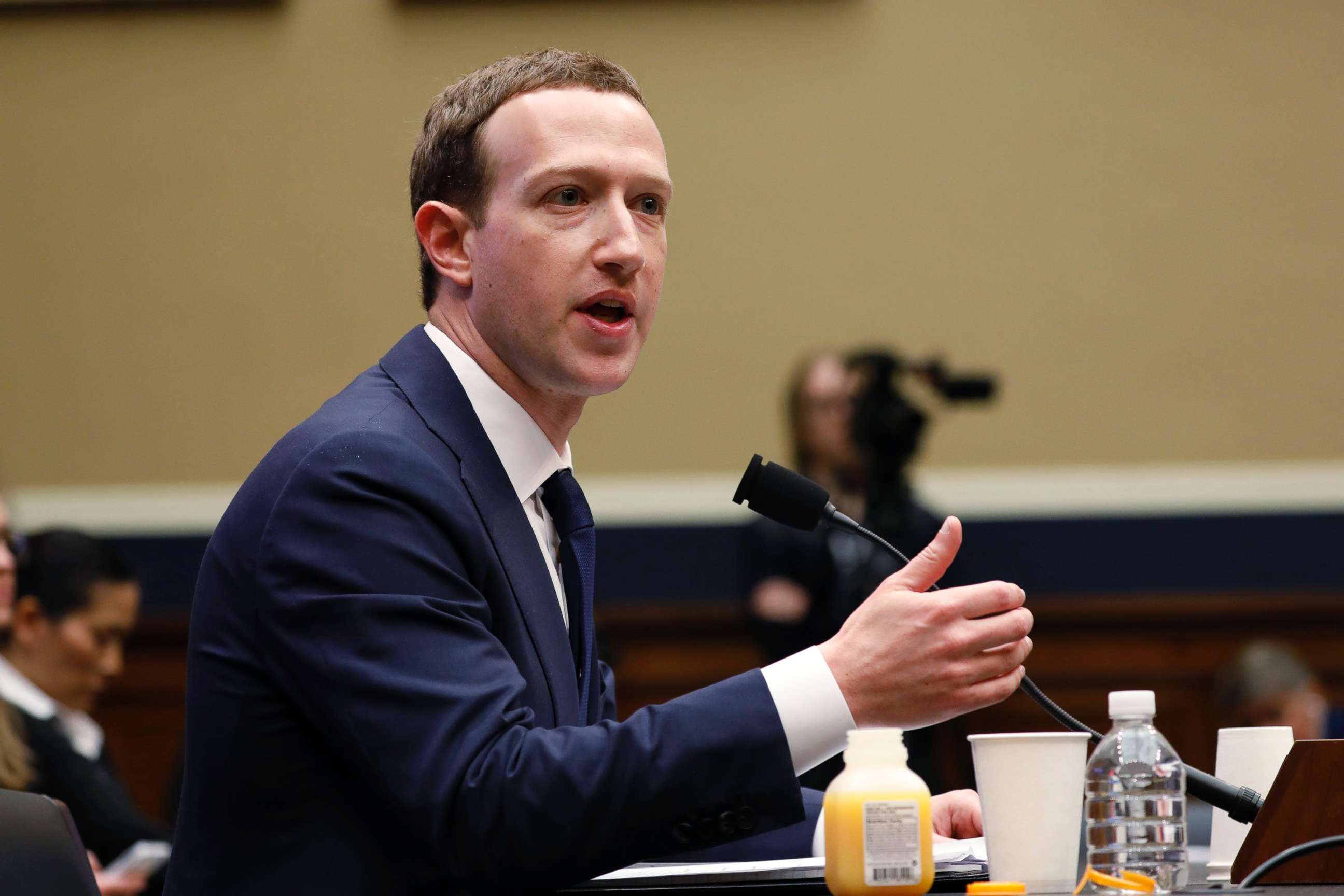 PHOTO: Facebook CEO Mark Zuckerberg testifies before a House Energy and Commerce Committee hearing regarding the company's use and protection of user data on Capitol Hill in Washington, D.C., April 11, 2018.