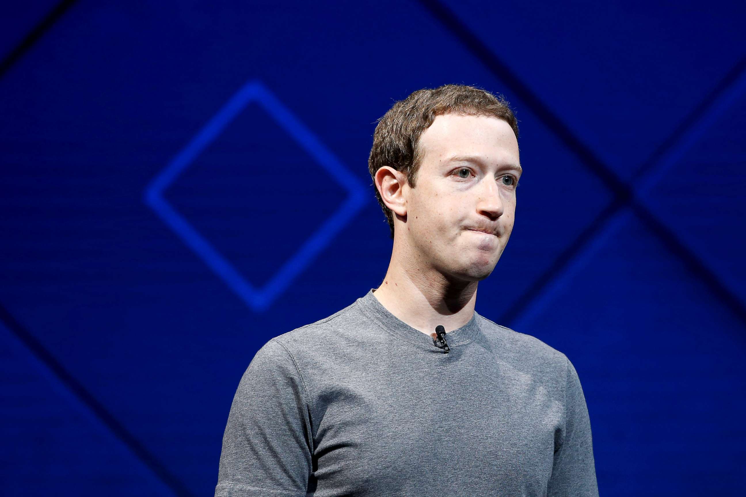 PHOTO: Mark Zuckerberg speaks on stage during the annual Facebook F8 developers conference in San Jose, Calif., April 18, 2017.