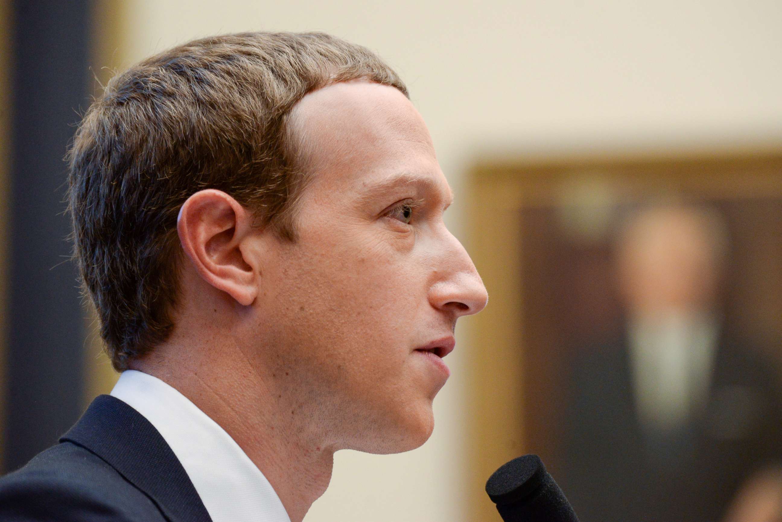 PHOTO: Facebook Chairman and CEO Mark Zuckerberg testifies at a House Financial Services Committee hearing in Washington, Oct. 23, 2019.