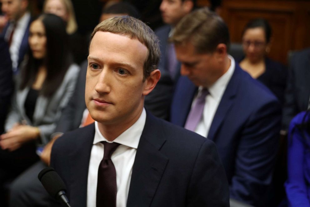 PHOTO: Facebook CEO Mark Zuckerberg arrives to testify before the House Financial Services Committee in the Rayburn House Office Building on Capitol Hill, Oct. 23, 2019, in Washington.