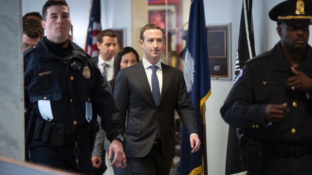 Facebook CEO Mark Zuckerberg leaves a meeting with Sen. Bill Nelson, the ranking member of the Senate Commerce Committee, on Capitol Hill in Washington, D.C. April 9, 2018. Zuckerberg will testify Tuesday before a joint hearing of the Commerce and Judiciary Committees about the use of Facebook data to target American voters in the 2016 election.