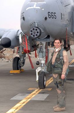 PHOTO: Lt. Col. Martha McSally stands with her A-10 Thunderbolt II aircraft in this undated file photo.