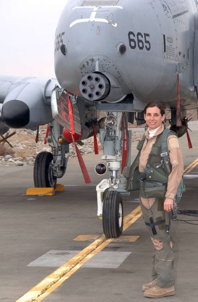 PHOTO: Lt. Col. Martha McSally stands with her A-10 Thunderbolt II aircraft in this undated file photo. 