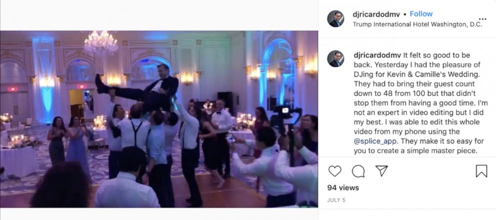 PHOTO: A video shared on social media shows a wedding reception was held on July 4th at Trump International Hotel in Washington, D.C.