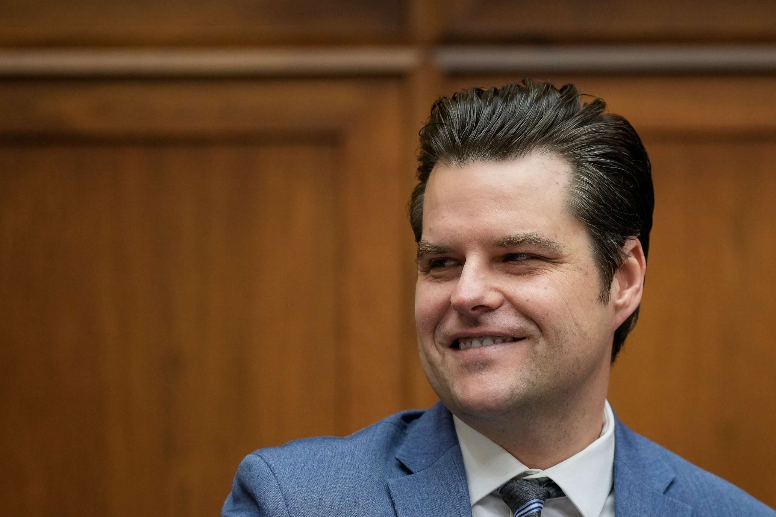 PHOTO: U.S. Rep. Matt Gaetz, R-Fla., speaks during a business meeting prior to a hearing on U.S. southern border security on Capitol Hill, Feb. 1, 2023, in Washington, D.C.