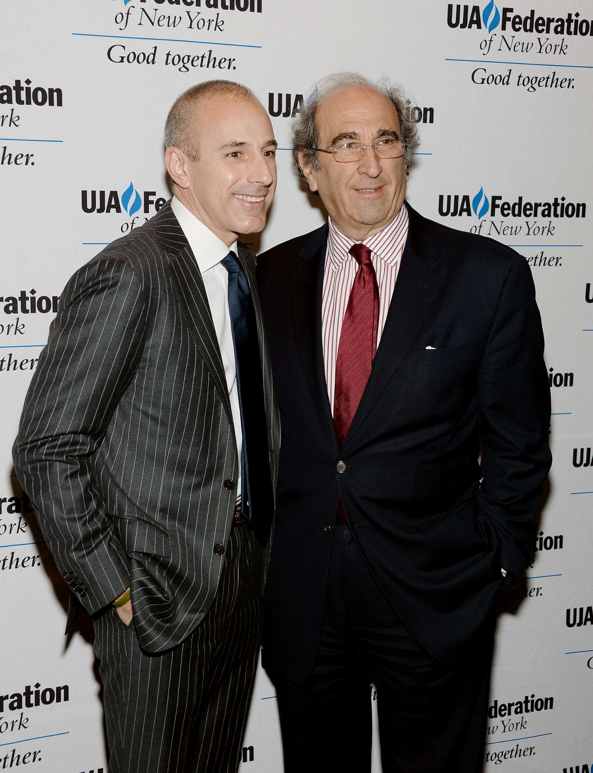 PHOTO:Matt Lauer and Andy Lack attend UJA-Federation Of New York Broadcast, Cable And Film Award Celebration at The Edison Ballroom in this April 9, 2013 file photo in New York City.