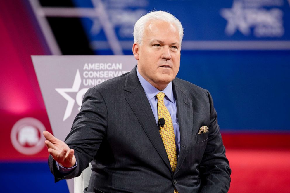 PHOTO: In this Feb. 28, 2020, file photo, Matt Schlapp, Chairman of the American Conservative Union, hosts an event during the Conservative Political Action Conference 2020 (CPAC) in National Harbor, Maryland.