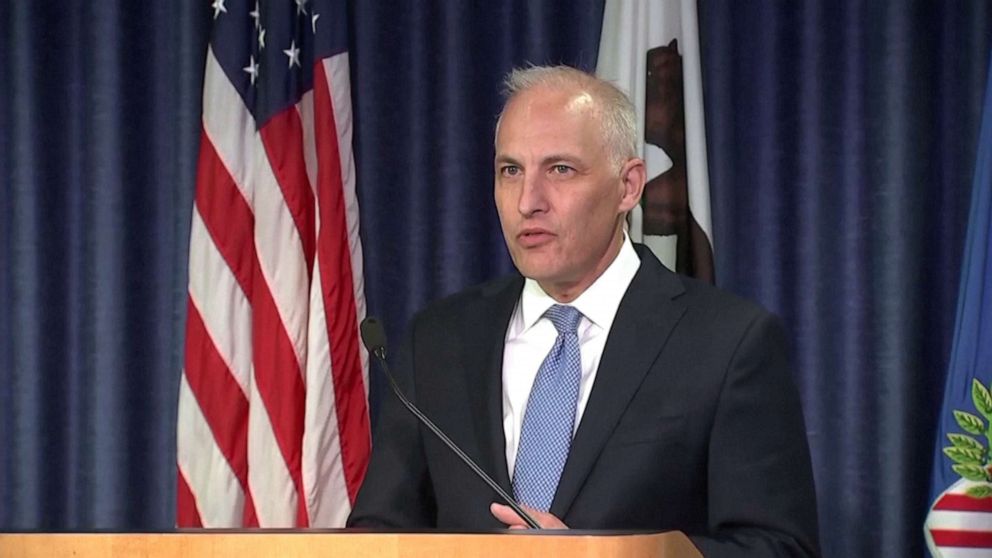 PHOTO: Assistant Attorney General Matthew Olsen of the Justice Department's National Security Division speaks at a press conference, Aug. 3, 2023, in San Diego.