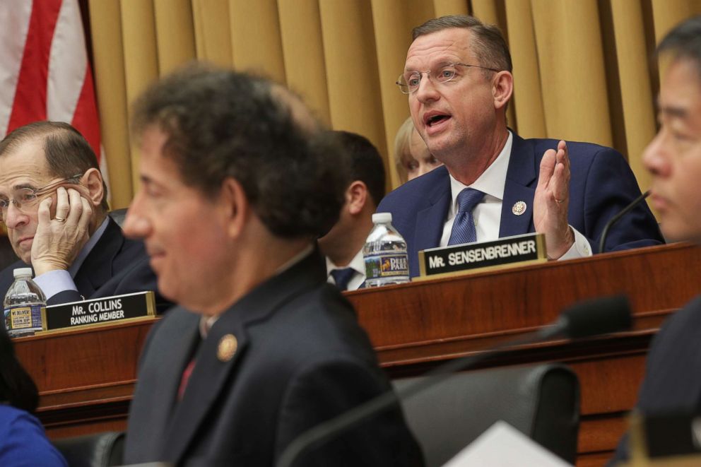 PHOTO: House Judiciary Committee ranking member Rep. Doug Collins delivers opening remarks before hearing testimony from acting U.S. Attorney General Matthew Whitaker on Capitol Hill, Feb. 08, 2019, in Washington.