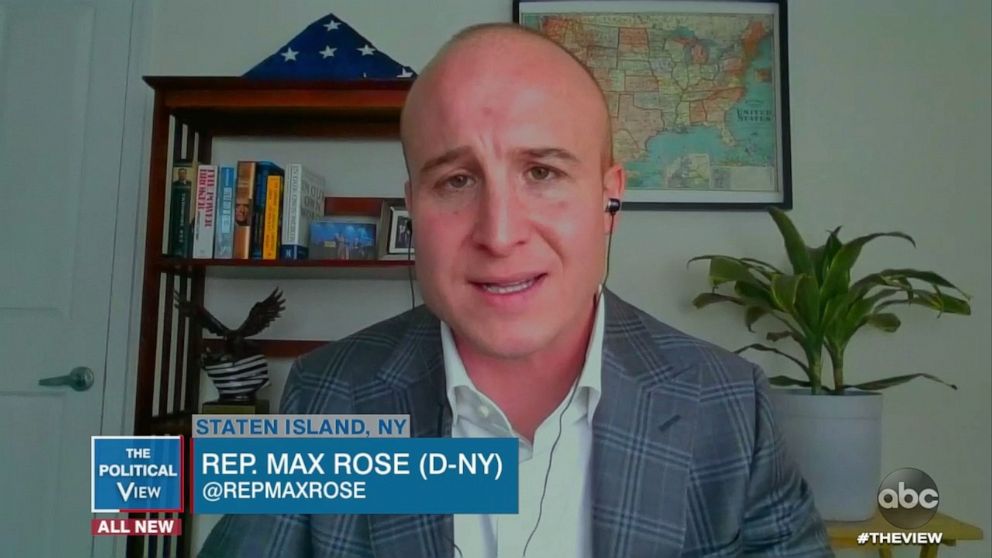 PHOTO: New York Rep. Max Rose deployed for two weeks with the National Guard to help with COVID-19 relief on Staten Island.