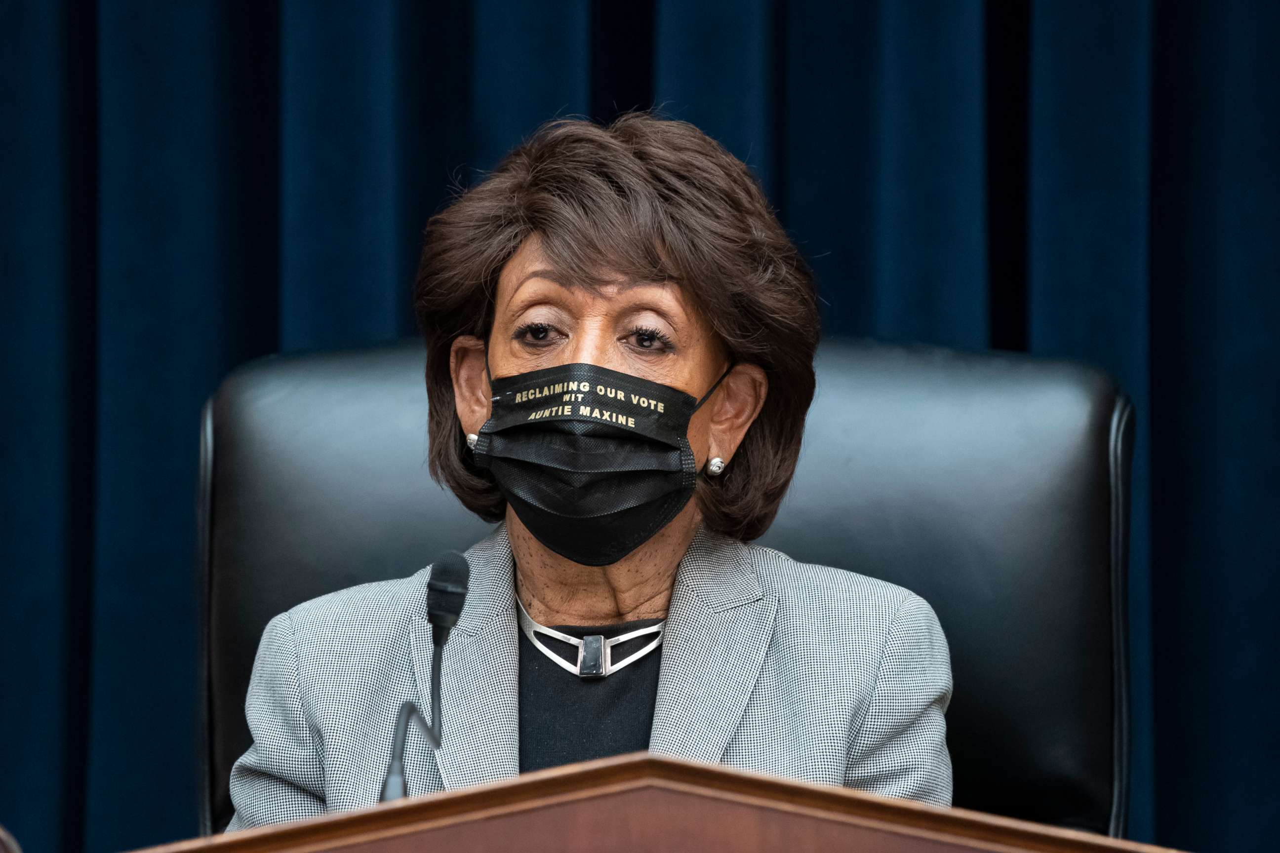 PHOTO: House Financial Services Committee Chairwoman Maxine Waters presides over a markup of pending bills, on Capitol Hill in Washington, April 20, 2021.