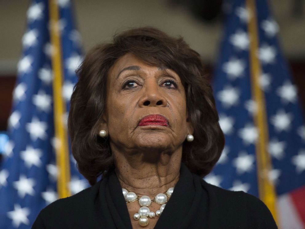 PHOTO: Representative Maxine Waters looks on before speaking to reports regarding the Russia investigation on Capitol Hill in Washington, Jan. 9, 2018.