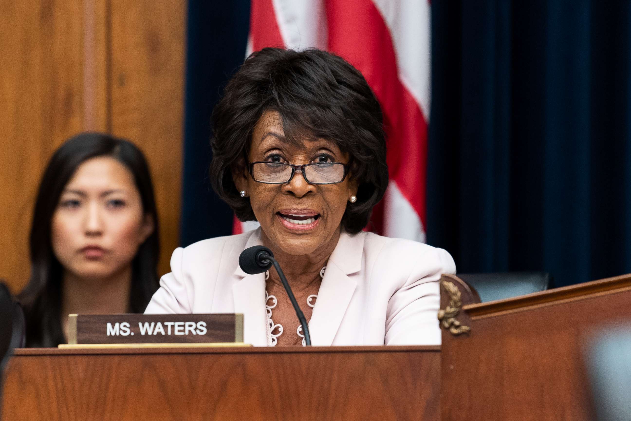 PHOTO: Rep. Maxine Waters, D-CA, at a hearing of the House Financial Services Committee in the Rayburn building on June 27, 2018, in Washington, D.C.
