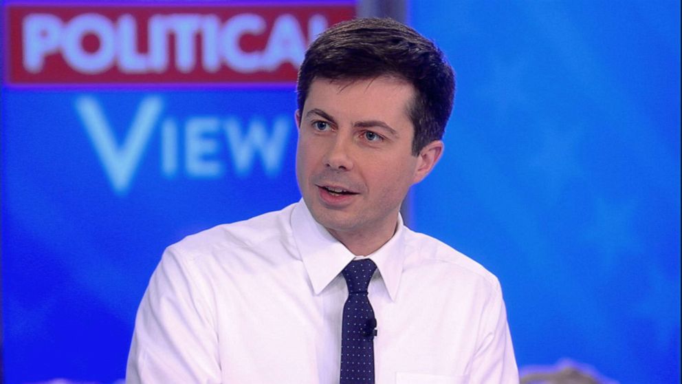 PHOTO: Democratic presidential candidate and mayor of South Bend, Indiana, Pete Buttigieg, talks to the hosts of ABC's "The View," March 22, 2019.