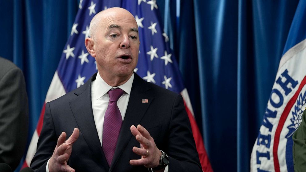 PHOTO: Homeland Security Secretary Alejandro Mayorkas speaks during a news conference in Washington, D.C., Jan. 5, 2023, on new border enforcement measures to limit unlawful migration, expand pathways for legal immigration, and increase border security.