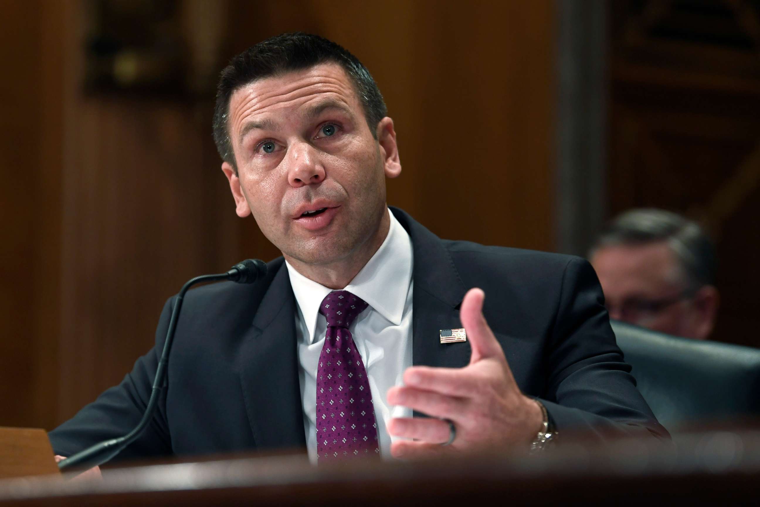 PHOTO: Acting Department of Homeland Security Secretary Kevin McAleenan testifies before the Senate Homeland Security Committee on Capitol Hill in Washington, D.C., May 23, 2019, during a hearing on border secur