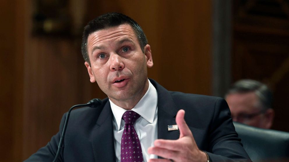 PHOTO: Acting Department of Homeland Security Secretary Kevin McAleenan testifies before the Senate Homeland Security Committee on Capitol Hill in Washington, D.C., May 23, 2019, during a hearing on border secur