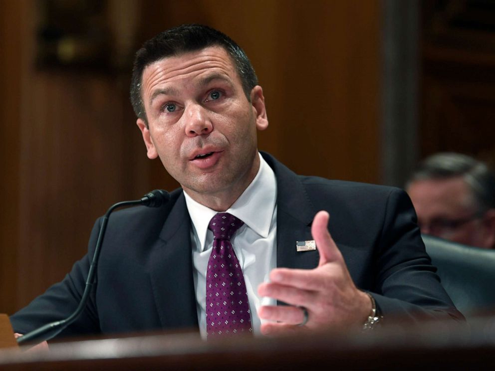 PHOTO: Acting Department of Homeland Security Secretary Kevin McAleenan testifies before the Senate Homeland Security Committee on Capitol Hill in Washington, D.C., May 23, 2019, during a hearing on border secur