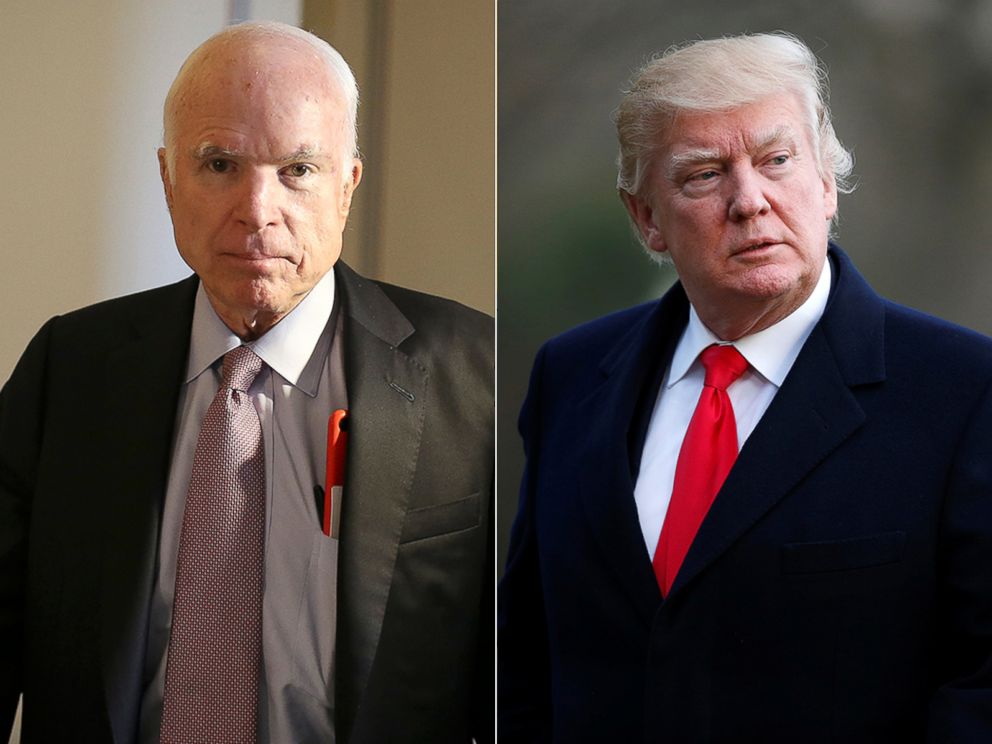 PHOTO: Sen. John McCain and President Donald Trump