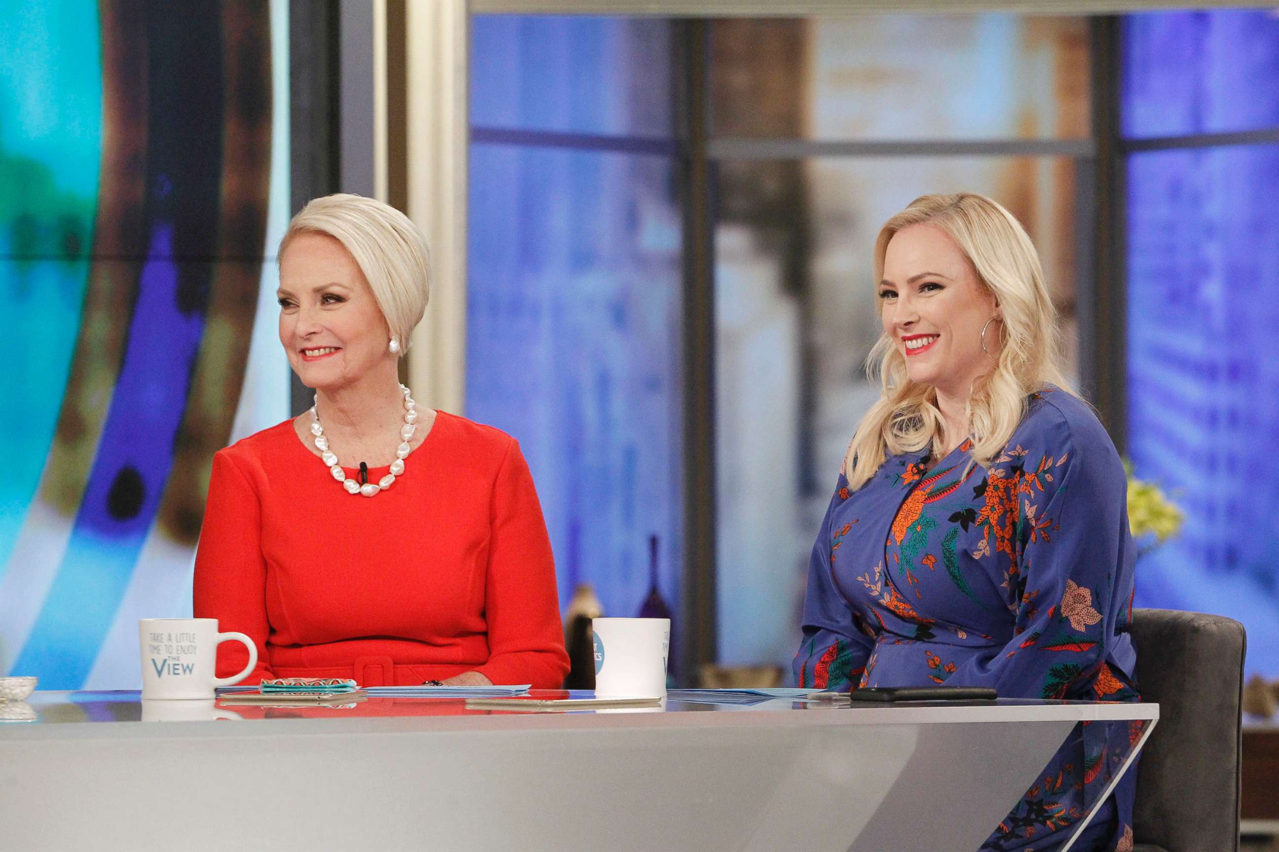PHOTO: Cindy McCain and co-host Meghan McCain appear on "The View," Feb. 28, 2018.