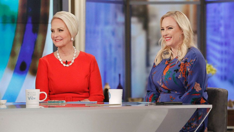 PHOTO: Cindy McCain and co-host Meghan McCain appear on "The View," Feb. 28, 2018.