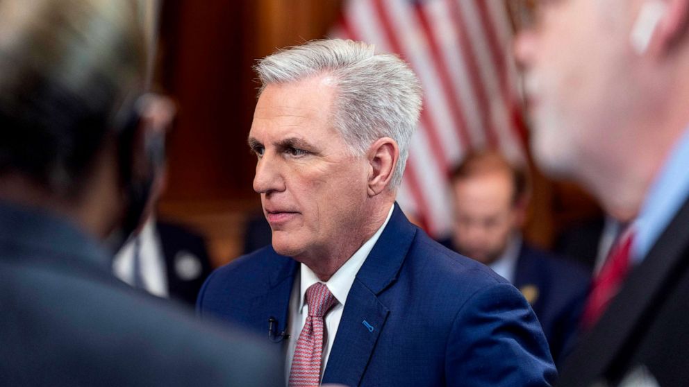 PHOTO: FILE - House Speaker Kevin McCarthy of Calif., speaks on Capitol Hill, Jan. 10, 2023, in Washington.