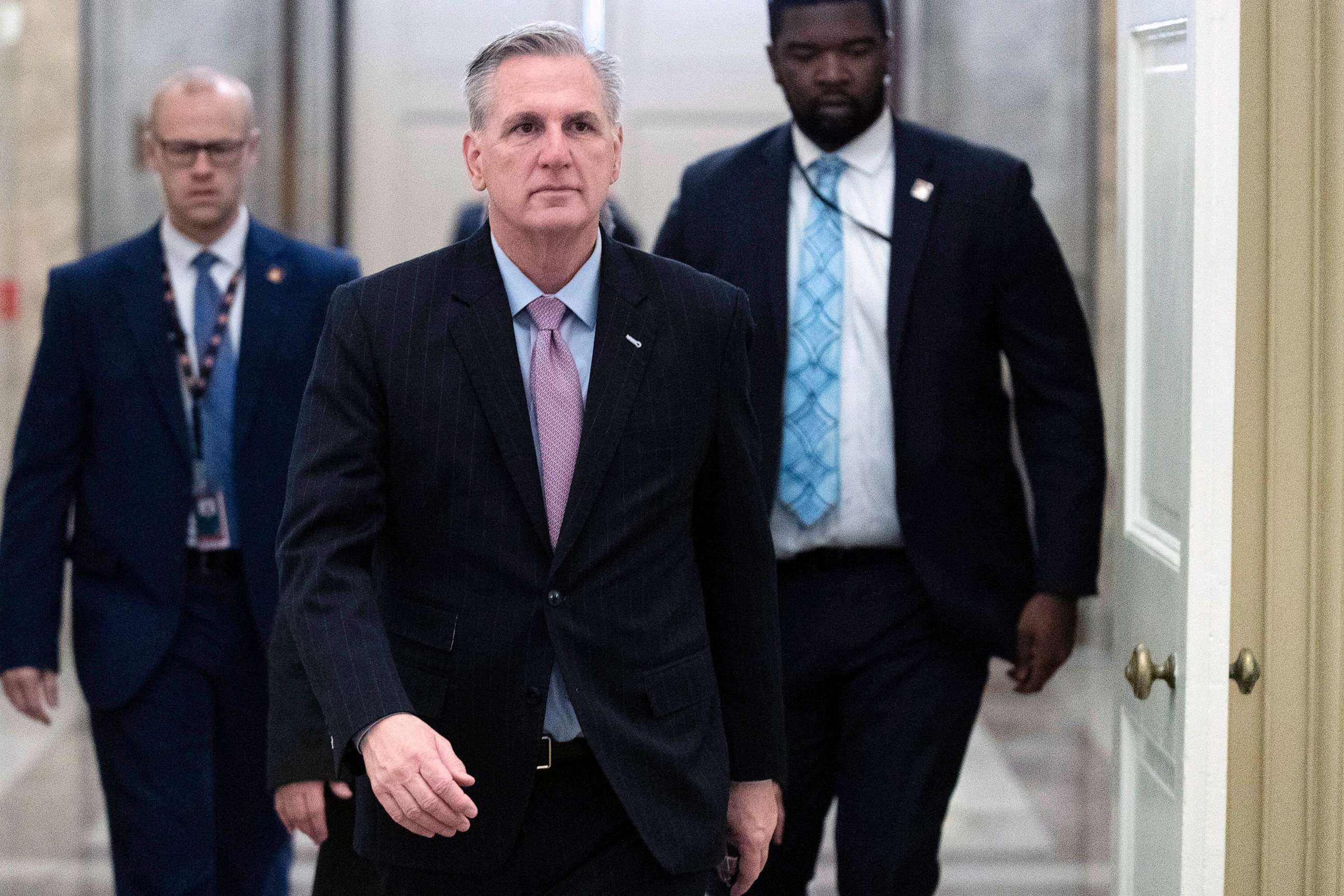 PHOTO: Speaker of the House Kevin McCarthy of Calif., arrives at the Capitol in Washington, Jan. 12, 2023.
