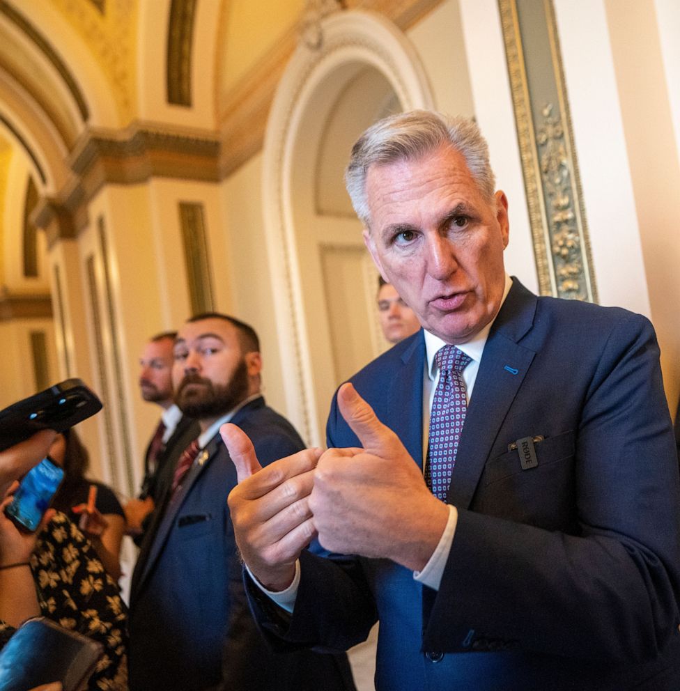 PHOTO: Speaker of the House McCarthy responds to questions on Trump indictment, Washington, D.C on June 12, 2023.