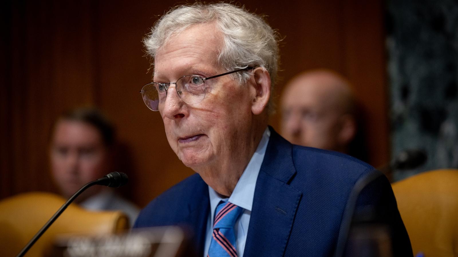 Sen. Mitch McConnell says he was hospitalized due to a fall last month