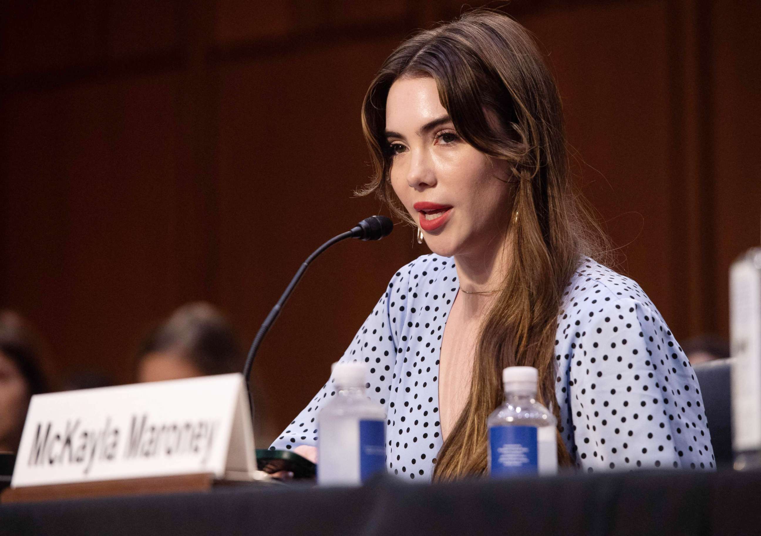 PHOTO: U.S Olympic gymnast McKayla Maroney testifies during a Senate Judiciary hearing on Capitol Hill, Sept. 15, 2021, in Washington, D.C.