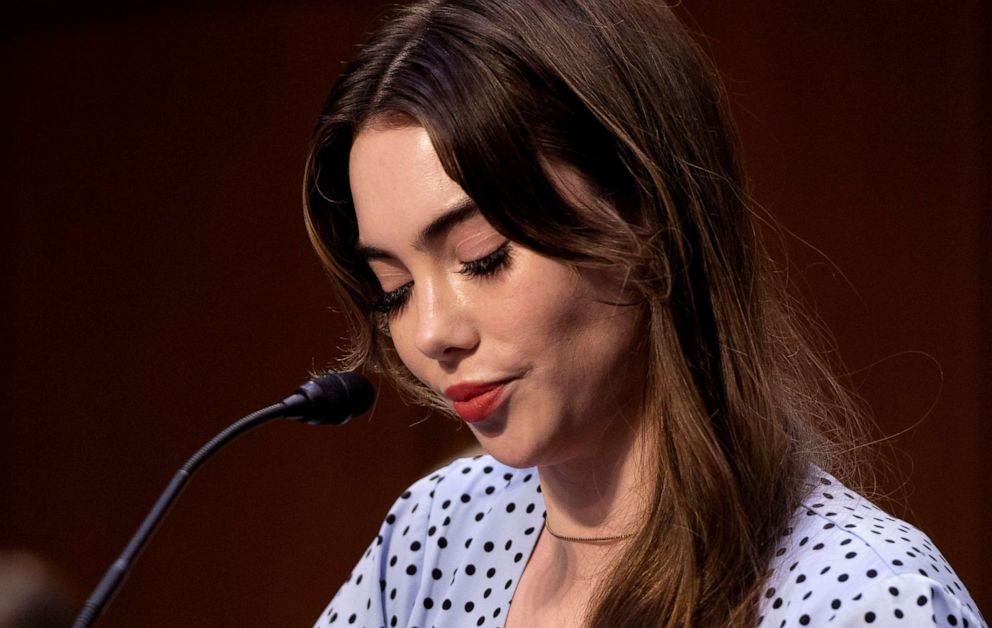 PHOTO: U.S Olympic gymnast McKayla Maroney testifies during a Senate Judiciary hearing on Capitol Hill, Sept. 15, 2021, in Washington, D.C.