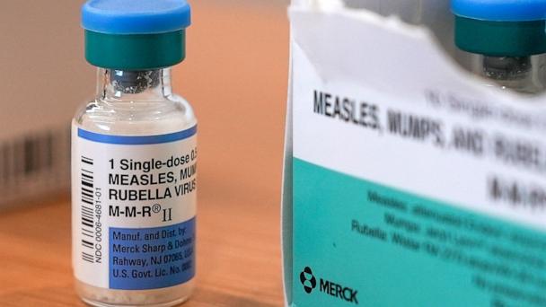 A vial of the measles, mumps and rubella vaccine is on display at the Lubbock Health Department, on Feb. 26, 2025, in Lubbock, Texas. 