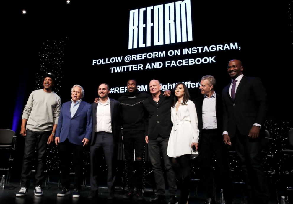 PHOTO: The founding partners of "Reform Alliance", a newly formed organization to reform the criminal justice system at the Reform Alliance launch event in New York, Jan. 23, 2019. 