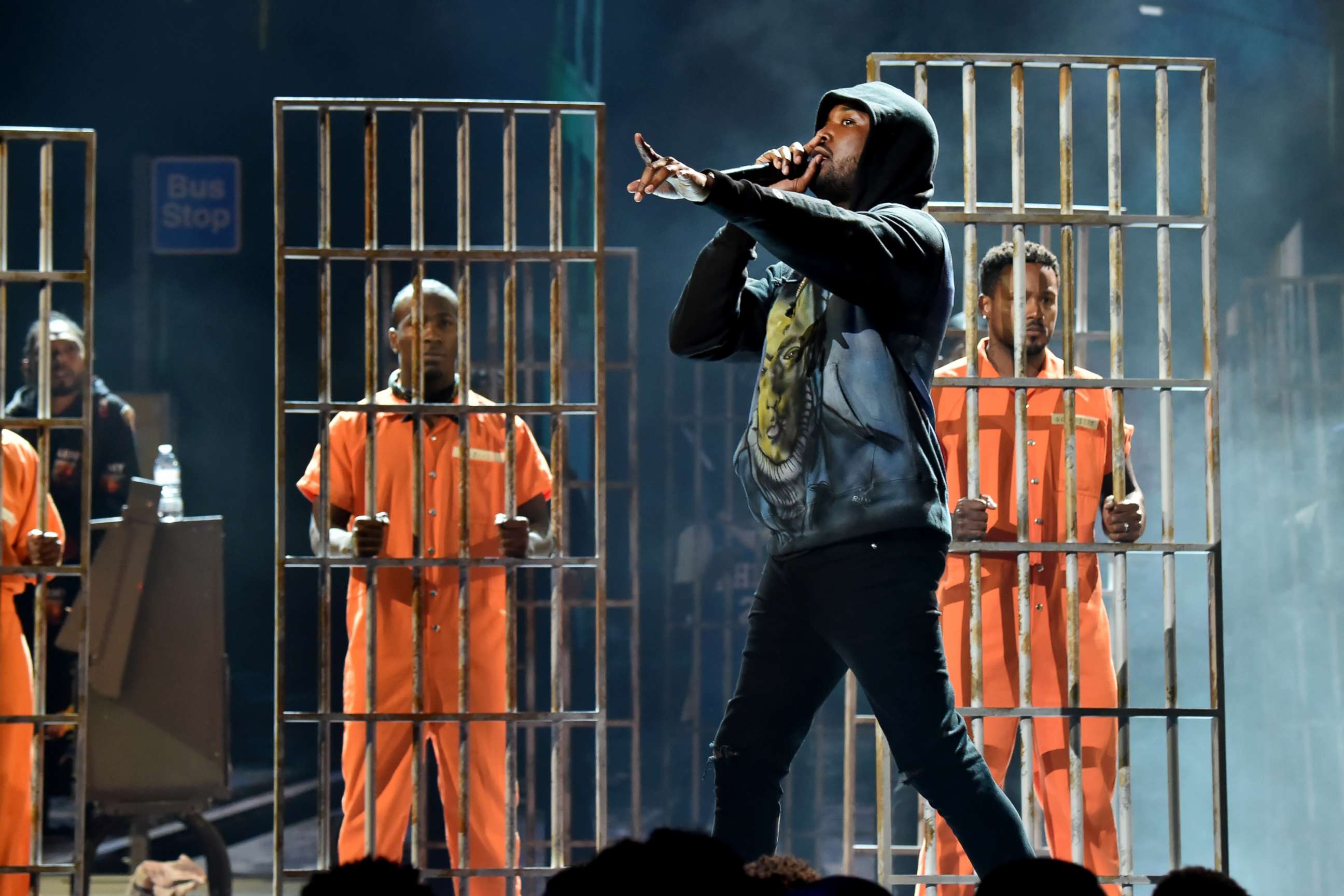 PHOTO: Meek Mill performs onstage at the 2018 BET Awards at Microsoft Theater on June 24, 2018 in Los Angeles.  