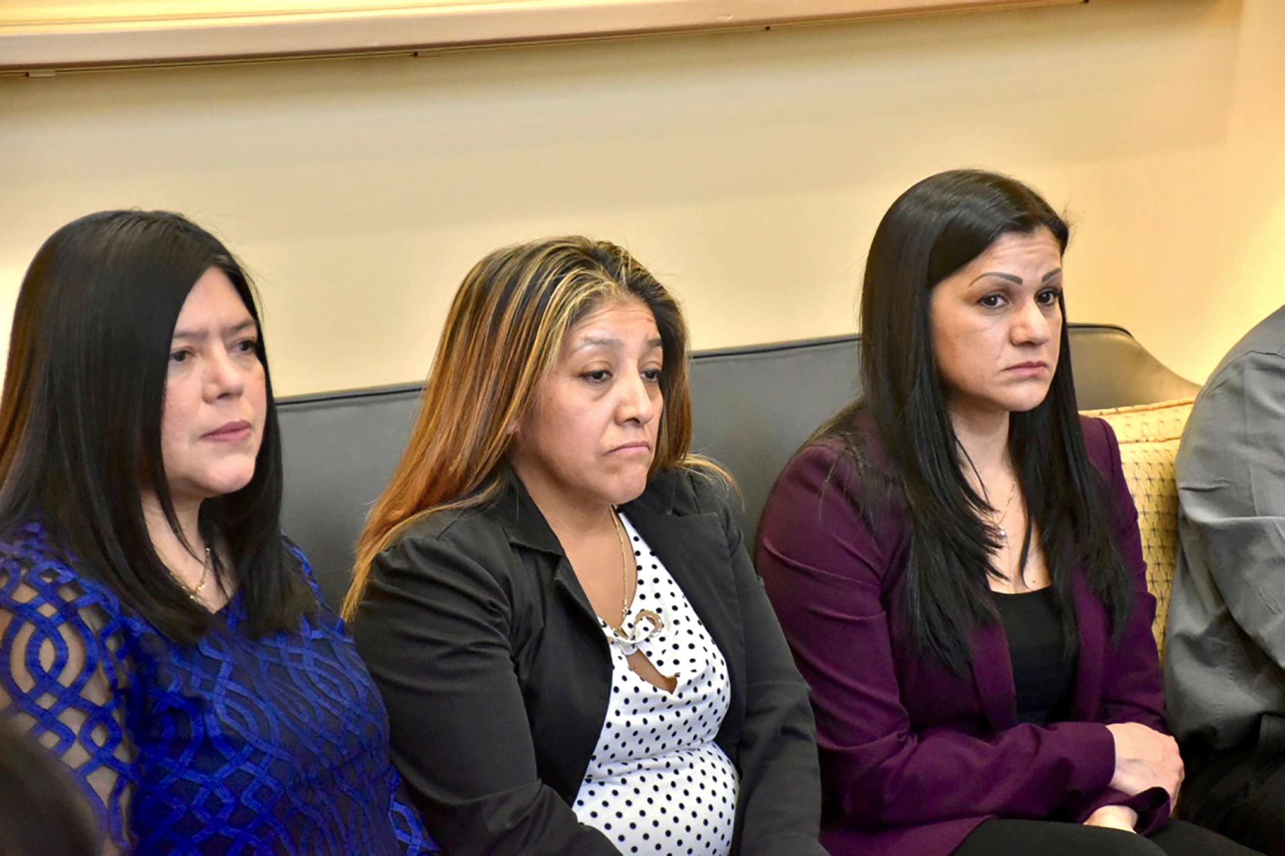PHOTO: Undocumented immigrants who say they were fired from Trump's golf courses meet with Sen. Bob Menendez on Capitol Hill.