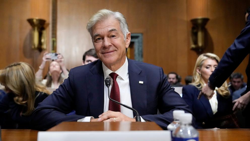 PHOTO: Dr. Mehmet Oz, President Donald Trump's pick to lead the Centers for Medicare and Medicaid Services, sits before testifying at his confirmation hearing before the Senate Finance Committee, on Capitol Hill in Washington, March 14, 2025.