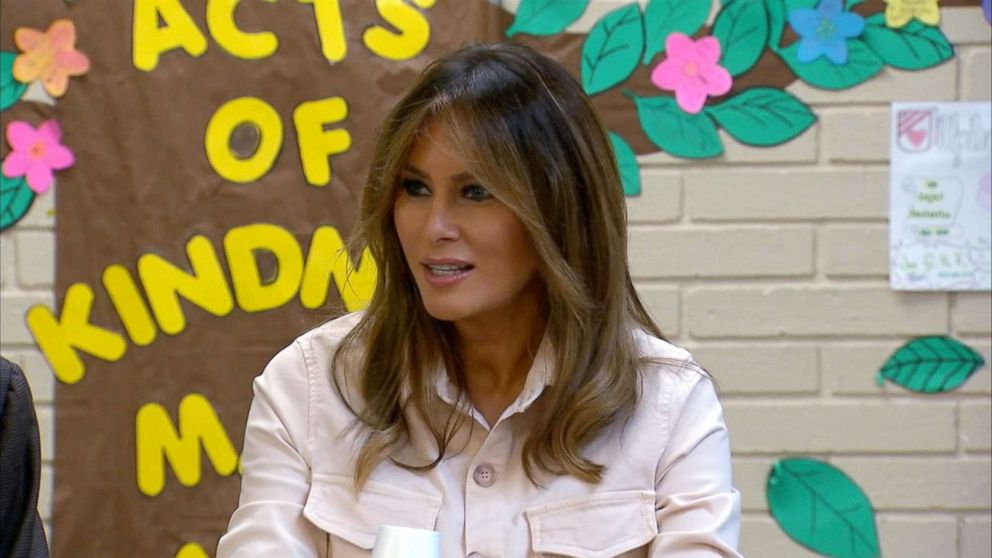 PHOTO: First lady Melania Trump visits an immigration detention facility in McAllen, Texas, June 21, 2018.
