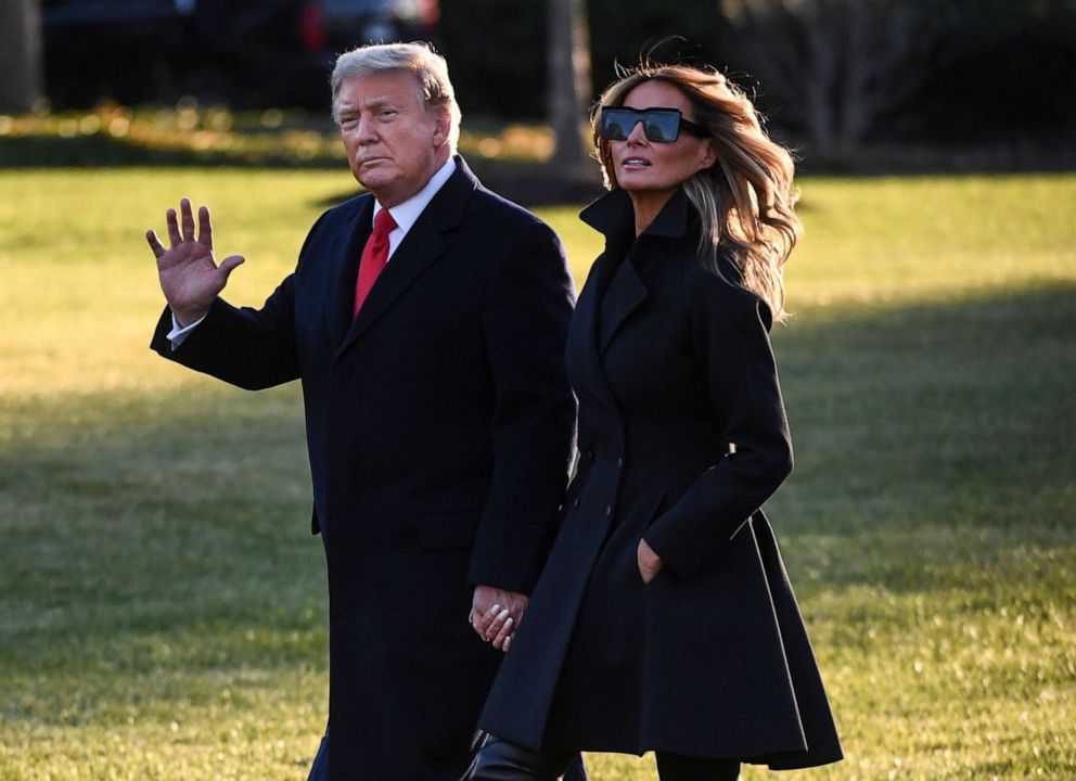 PHOTO: President Trump and first lady Melania Trump depart the White House, Dec. 23, 2020. 